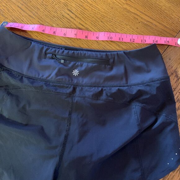 Athleta Run With It 3.5" Running Short Sz Small Black Stretch Pocket Sporty - Picture 9 of 11